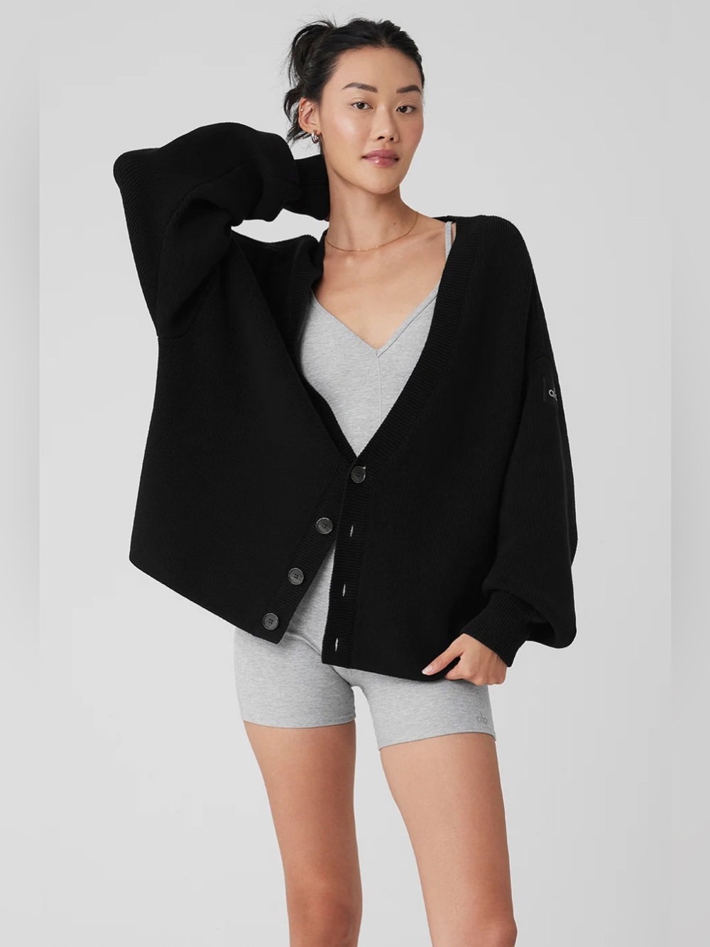 ALO Scholar Cardigan, Black, SMALL
